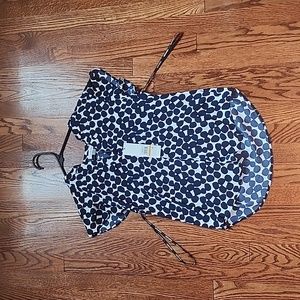 Calvin Klein White w/ Navy Blue Polka Dot Top